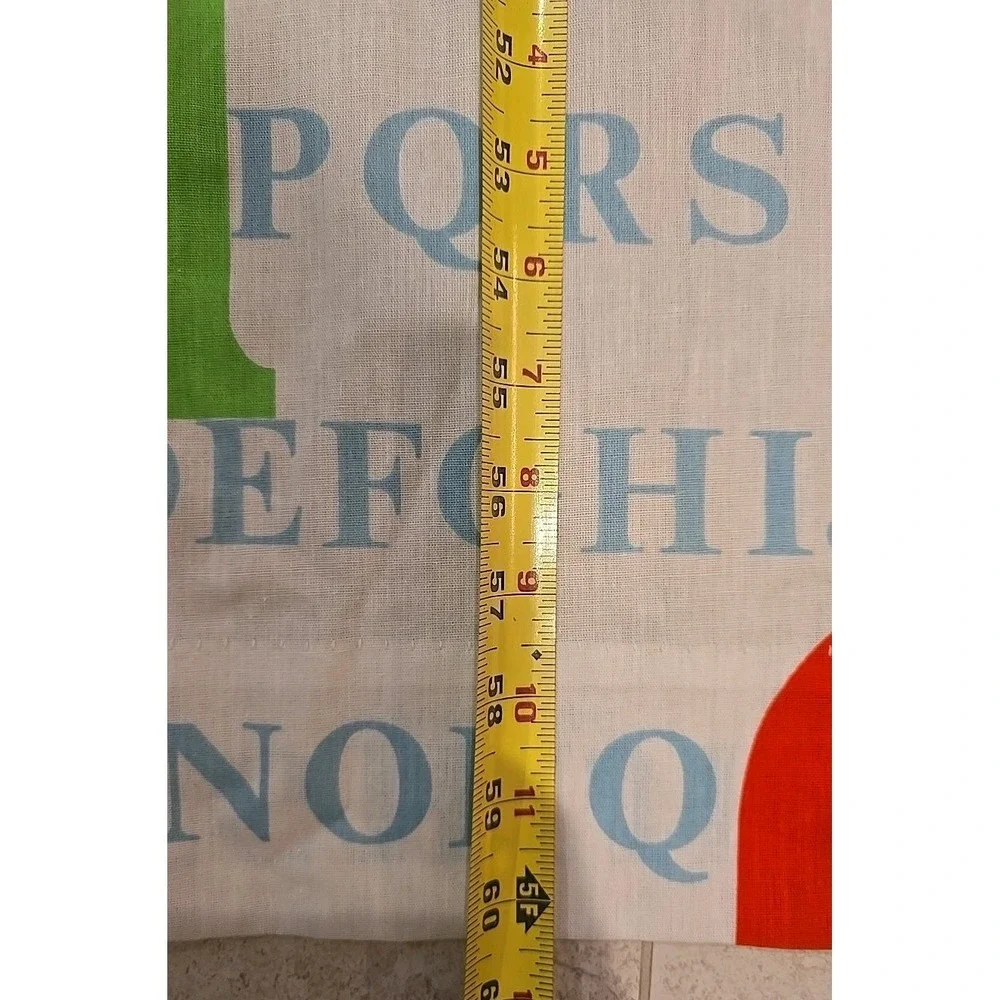 Sesame Street Alphabet Curtains 2 Panels VTG Pinch Pleat Primary Colors Big Bird